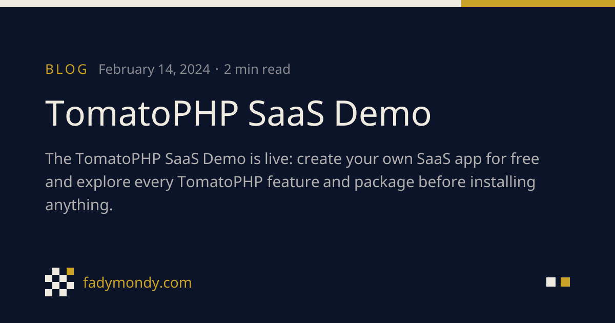 TomatoPHP SaaS Demo