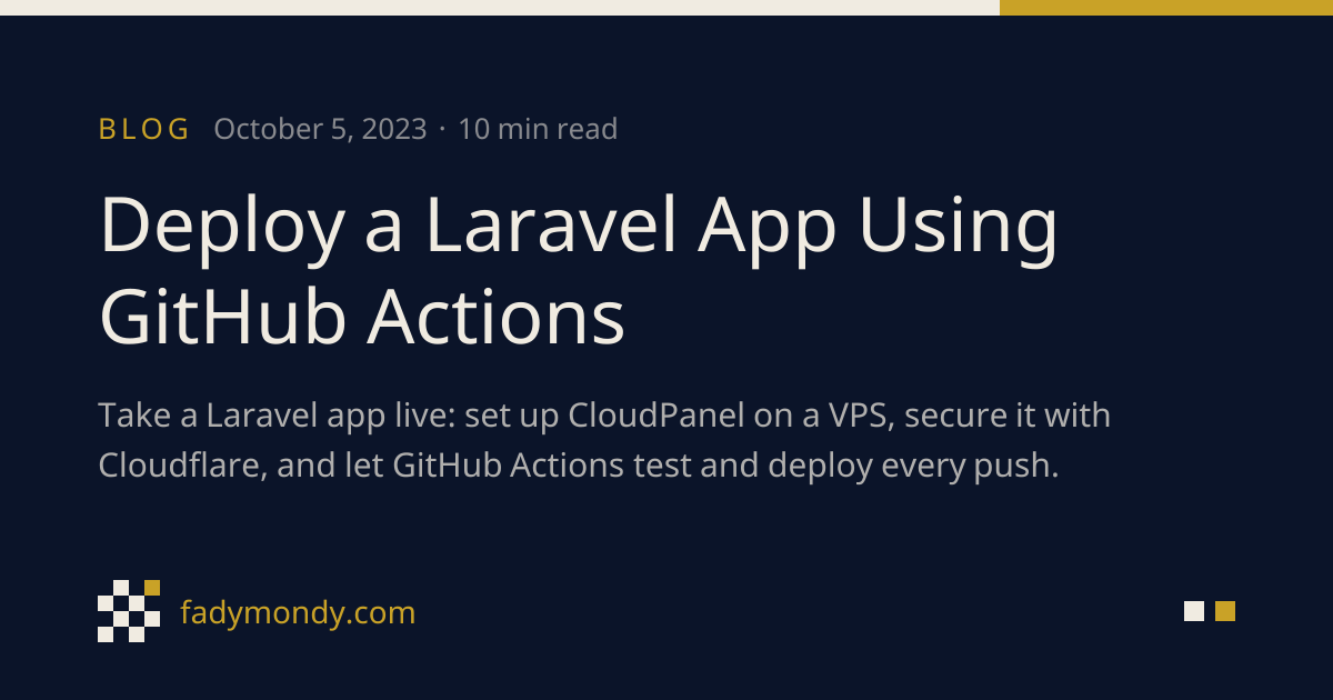 Deploy a Laravel App Using GitHub Actions