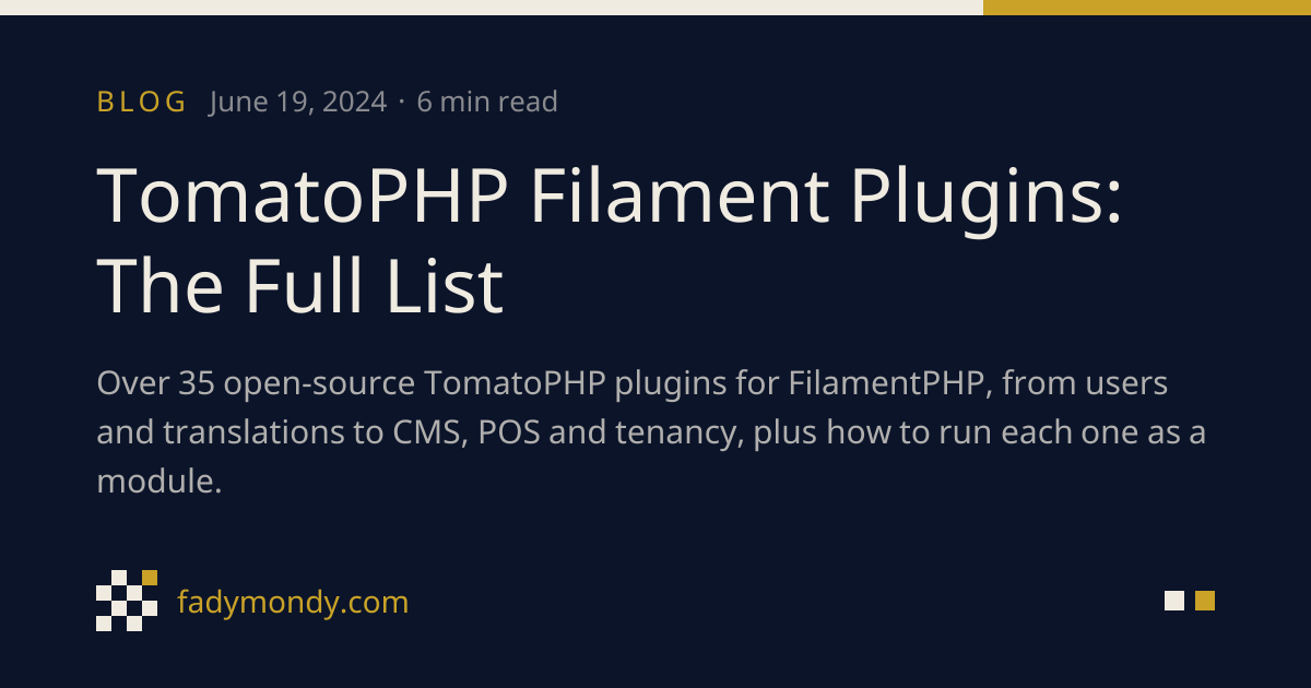 TomatoPHP Filament Plugins: The Full List