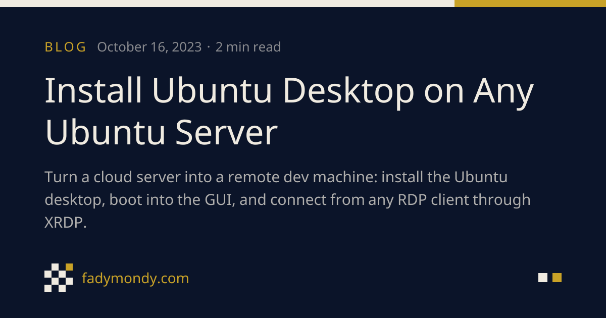 Install Ubuntu Desktop on Any Ubuntu Server