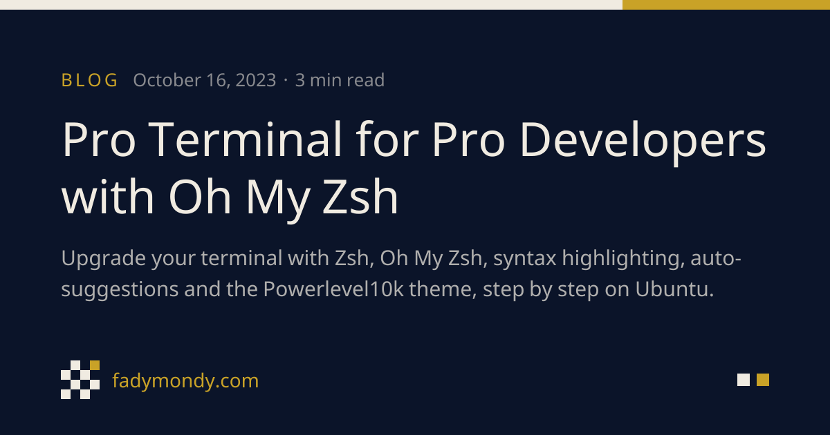 Pro Terminal for Pro Developers with Oh My Zsh